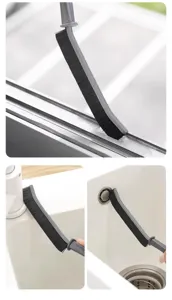 Long handle gap cleaning brush detail, perfect for window tracks, tile corners, and sink edges.