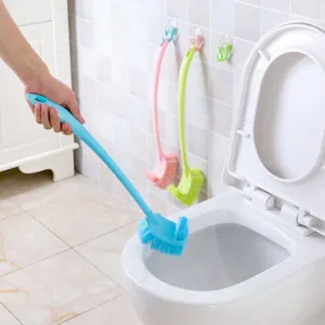 Long handle toilet brush set for bathroom cleaning, deep cleaning brush with wall hook storage.