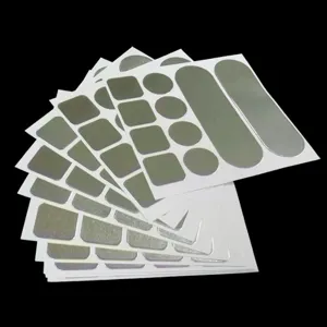 Detail de l'adhesif de reparation en acier inoxydable avec plusieurs formes pour pots et bassins.