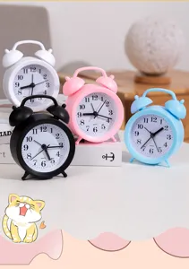 Creative children's silent pointer alarm clock multi-functional bedroom small clock