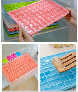 Silicone ice cube tray detail view, multi-grid mold design for home and commercial use.