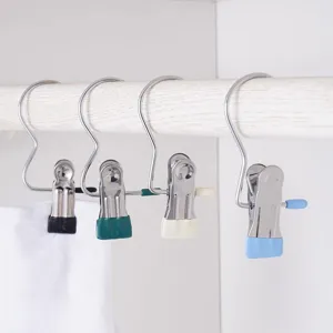 Pinces à Linge Multifonctionnelles en Acier Inoxydable Robustes Antidérapantes Crochet en S Organisateur de Rangement Maison