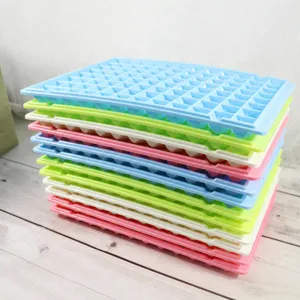Multi-layer stackable ice cube tray plastic mold for home kitchen and freezer use