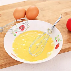 Frusta da cucina manuale in acciaio inossidabile, ideale per la cottura e per sbattere le uova.