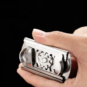 Stainless steel adjustable jar opener with gear design, effortless bottle cap remover tool.