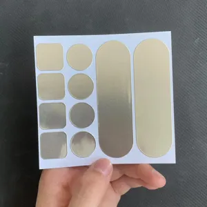 Patch de réparation en acier inoxydable autocollants métalliques multi-formes détail vue.