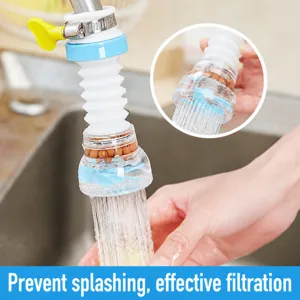 Prolunga per Rubinetto da Cucina Antischizzo Risparmio Idrico Spruzzatore Girevole Estensibile Filtro Ugello Accessorio Universale per Lavello