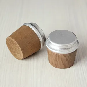 Wooden thermos bottle stopper replacement cap, natural wood eco-friendly cork for home use.