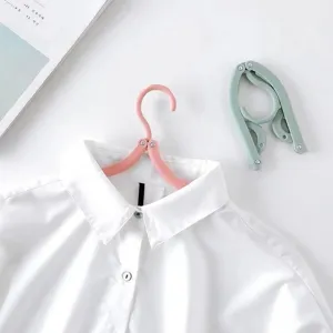 Portable folding clothes hanger travel space-saving magic anti-slip mini drying rack