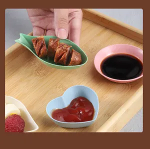 Juego de cuencos de salsa de paja de trigo, formas lindas para cocina, estofado y barbacoa.