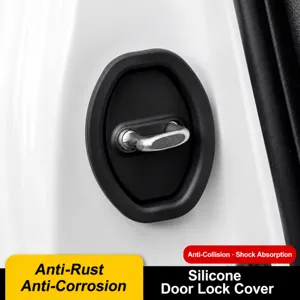 Car Door Lock Protective Cover Silicone Anti Collision Shock Absorbing Pad Universal Auto Latch Protector
