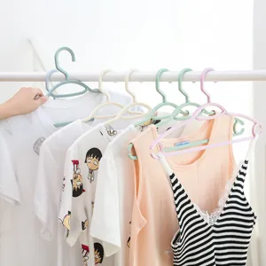 Household Plastic Clothes Hanger Traceless Non-Slip Seamless Wardrobe Storage Rack Nordic Style Clothes Drying Hangers