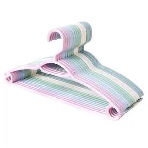 Plastic clothes hangers non-slip traceless home storage garment rack laundry drying hooks
