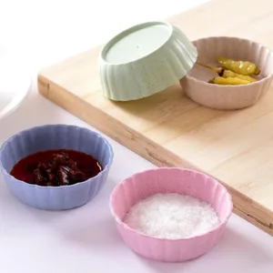 Cuenco de paja de trigo para condimentos pequeño bol para salsa de soja barbacoa