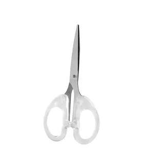 Transparent student craft scissors, minimalist stationery scissors for DIY, clear handle steel.