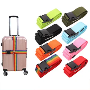 Sangle de valise réglable ceinture de bagage avec boucle en plastique pour voyage.