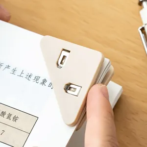 Clip d'angle triangulaire multifonctionnel pour livres, porte-document en plastique