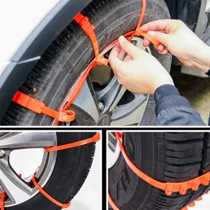 Universal Car Tire Anti-Skid Chain Emergency Snow Mud Road Safety Zip Tie Plastic Snow Chain For SUV Sedan Vehicles