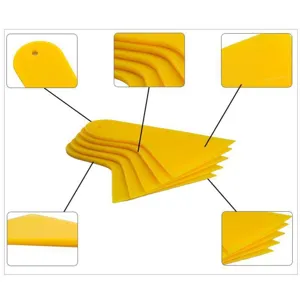 Set di strumenti raschietto triangolare in plastica gialla per pellicole auto e adesivi