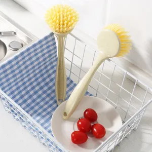 Wheat straw kitchen cleaning brush long-handled pot dishwashing brush set for home use