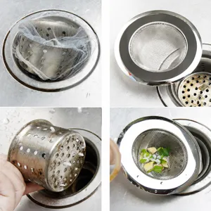 Panier de filtre d'evier de cuisine en acier inoxydable a mailles fines anti-obstruction