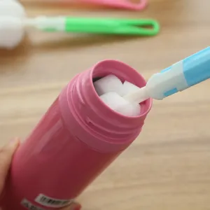 Long handle sponge cup brush set for efficient deep cleaning of bottles and glassware.