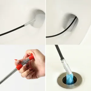 Four-claw drain clog remover toilet dredging tool flexible spring pipe cleaning gadget