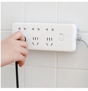 Support multiprise mural adhésif sans perçage pour bloc multiprise et rangement câble