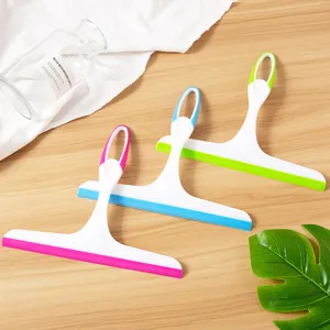 Limpiacristales de Ventana para Hogar Escobilla de Goma de Plástico Herramienta de Limpieza de Espejo de Baño con Hoja de Goma Suave