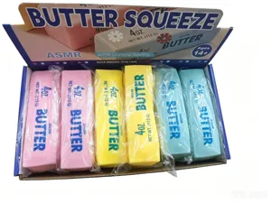 Butter squeeze slow rebound decompression toy set, colorful soft sensory stress relief gift.