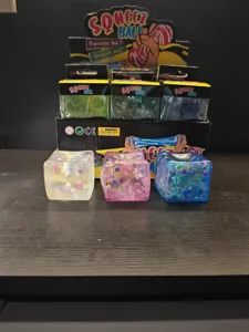 Jouet anti-stress cube de glace paillettes cœur squishy mignon jouet sensoriel transparent pour enfants