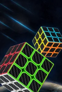 Cubo magico 3x3 in fibra di carbonio, rompicapo educativo di velocità per adulti e bambini.