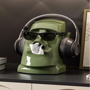 Paaseiland Moai tissuebox bureau ornament multifunctionele opbergdoos houder decoratie