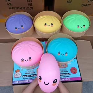 Μεγάλο σετ χαριτωμένα παιχνίδια squishy dumpling, αστείο αντιστρές fidget toy με κουτί ατμού.