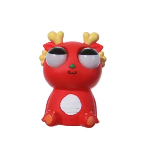 Red dragon pop-up eyes squeeze toy cute stress relief figurine creative sensory toy kids