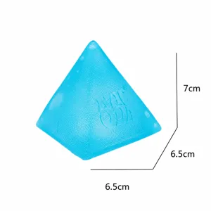 Blue frosted pyramid stress relief toy, squishy sensory toy for anxiety, 7x6.5cm desktop fidget toy