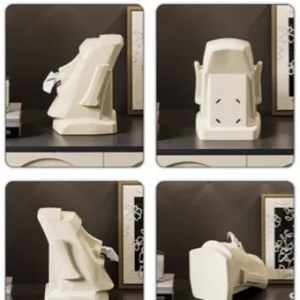 Paaseiland Moai tissue dooshouder, grappige hars desktop opslag organizer decoratie.
