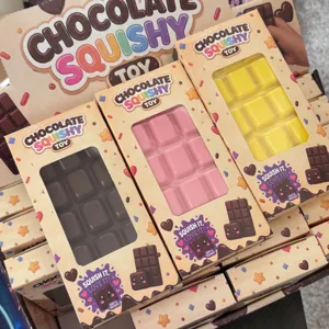 Chocolate squishy toy slow rebound stress relief chocolate bar gift set detail view