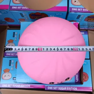Γιγαντιαίο 25εκ ροζ dumpling squishy παιχνίδι αποσυμπίεσης αισθητηριακό με πρόσωπο