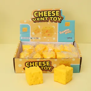 Giocattolo di sfiato al formaggio spremere sollievo dallo stress blocchi giallo simpatico