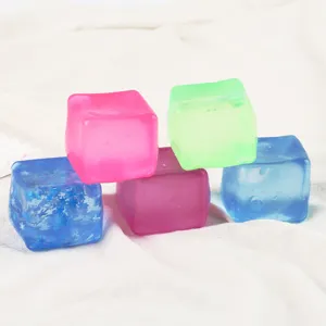 Colorful translucent ice cube squishy stress relief toy slow rebound sensory fidget toy