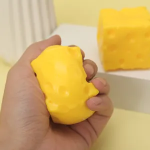 Simpatico giocattolo squishy blocco di formaggio giallo rimbalzo lento antistress carino