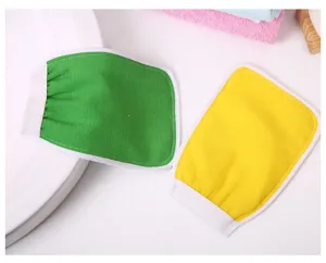 Exfoliating bath mitt double-sided shower glove for body cleaning, comfortable and durable.