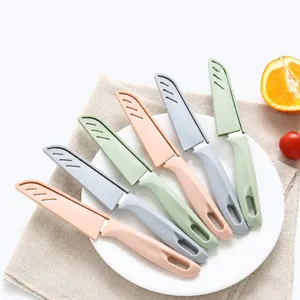 Household Kitchen Fruit Knife Stainless Steel Paring Knife Portable Vegetable Peeler With Cover Kitchen Gadget