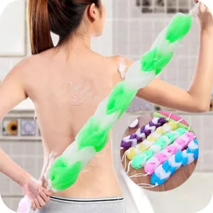 Esponja de baño de malla larga para la espalda, correa de ducha exfoliante suave.