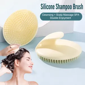 Brosse de Massage du Cuir Chevelu en Silicone avec Poils Souples pour Lavage des Cheveux Idéal pour la Douche