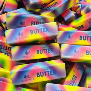 Colorful rainbow butter squishy slow rising stress relief toy for fun and decompression