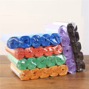Colorful roll garbage bags thick flat mouth trash bags for home kitchen bathroom use