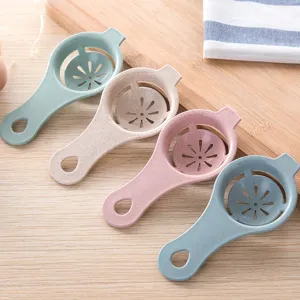 Pratique séparateur de blanc d'œuf en paille de blé outil de cuisine filtre 4 pcs