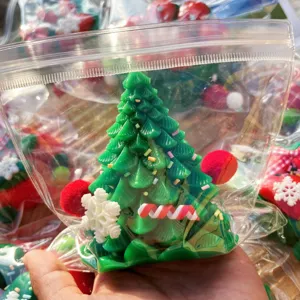 Christmas tree squeeze toy sensory stress relief toy holiday gift transparent bag
